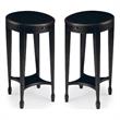 Home Square Oval Accent Table in Plum Black Finish - Set of 2