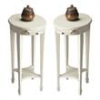 Home Square Wood Accent Table in Cottage White Finish - Set of 2