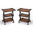 Home Square 3 Tier Accent Table in Cherry Brown Finish - Set of 2
