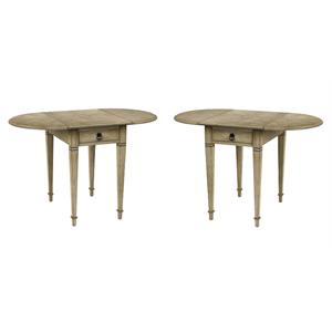 home square glenview pembroke side table in beige - set of 2