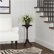 Home Square Wood Pedestal Table in Cherry Brown Finish - Set of 2
