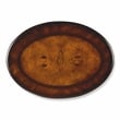 Home Square Two Drawers Oval Side Table in Cherry Finish - Set of 2