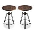 Home Square Metal & Wood Accent Table in Black Base - Set of 2
