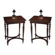 Home Square Traditional Accent Table in Plantation Cherry - Set of 2