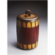 Home Square Rustic Drum Table in Mountain Lodge Finish - Set of 2