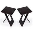 Home Square Hammond Mango Wood Folding Table in Coffee - Set of 2