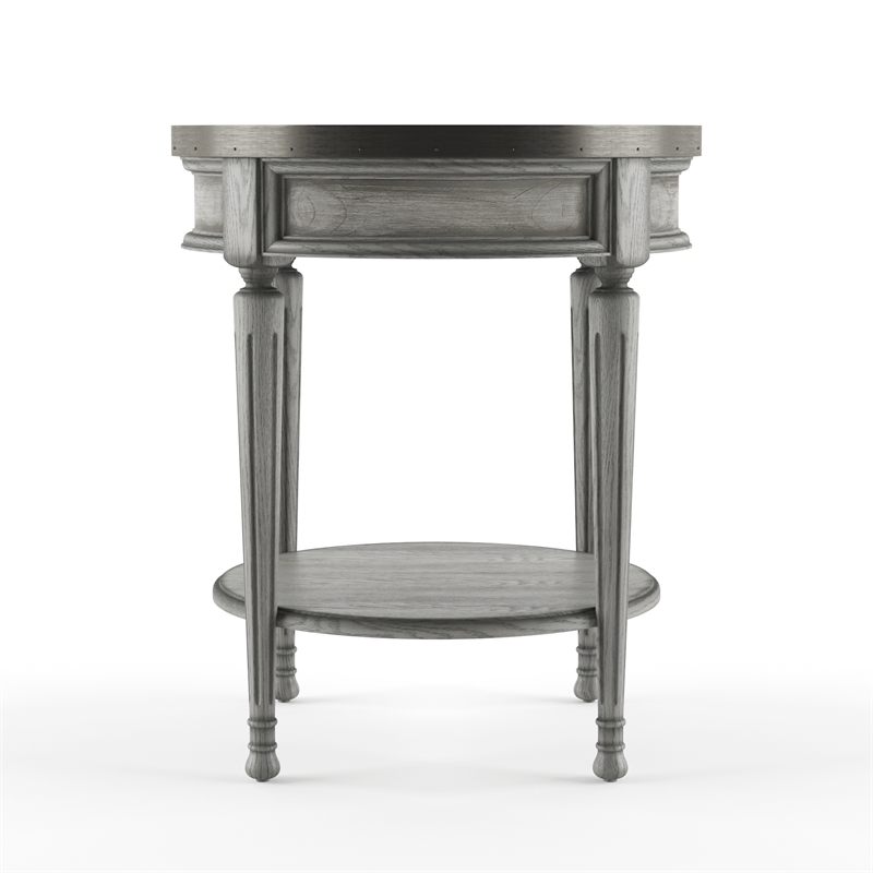 Home Square Wood Accent Table in Powder Gray Finish - Set of 2