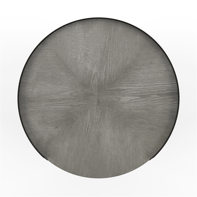 Home Square Wood Accent Table in Powder Gray Finish - Set of 2
