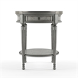 Home Square Wood Accent Table in Powder Gray Finish - Set of 2