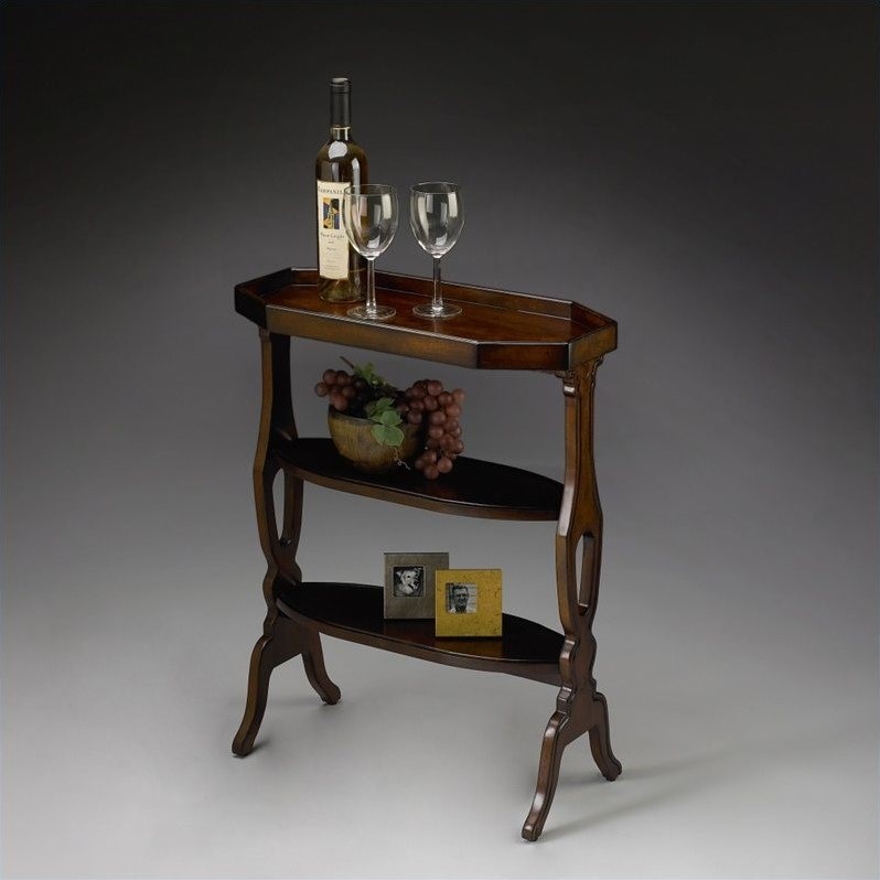Home Square Accent Table in Plantation Cherry Finish - Set of 2