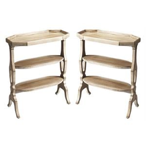 Home Square Transitional Accent Table in Gray Finish - Set of 2