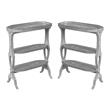 Home Square 3-Shelves Side Table in Powder Gray Finish - Set of 2