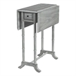 Home Square Drop-Leaf Accent Table in Gray Finish - Set of 2