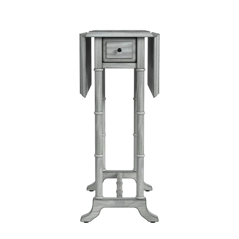 Home Square Drop-Leaf Accent Table in Gray Finish - Set of 2