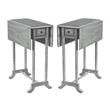 Home Square Drop-Leaf Accent Table in Gray Finish - Set of 2