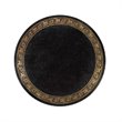 Home Square Round Fossil Stone Top Accent Table in Heritage - Set of 2