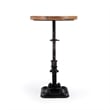 Home Square Modern Adjustable Pedestal Side Table in Black - Set of 2