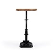 Home Square Modern Adjustable Pedestal Side Table in Black - Set of 2