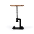 Home Square Modern Adjustable Pedestal Side Table in Black - Set of 2
