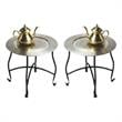 Home Square Moroccan Tray Table in Lightly Distressed - Set of 2
