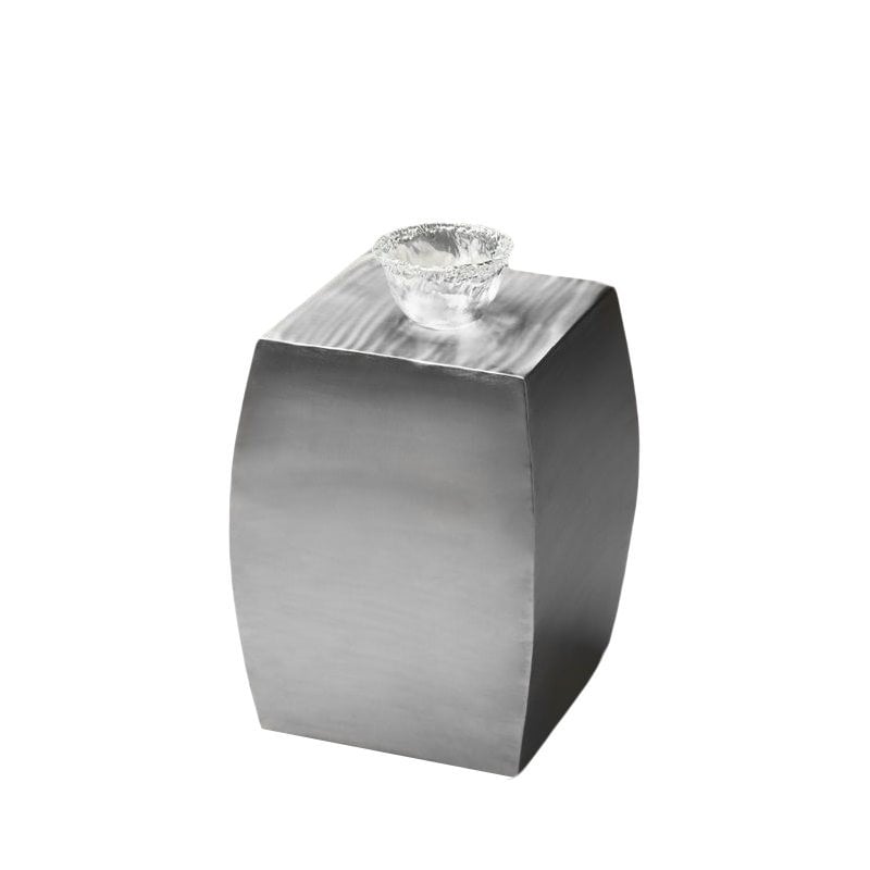 Home Square Modern Stainless Steel Accent Table in Silver - Set of 2