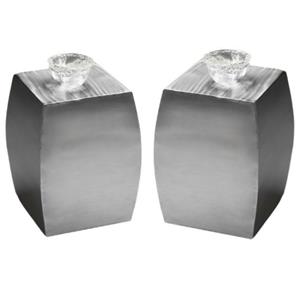 Home Square Modern Stainless Steel Accent Table in Silver - Set of 2