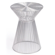 Home Square Traditional Metal End Table in Silver Finish - Set of 2