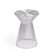 Home Square Traditional Metal End Table in Silver Finish - Set of 2