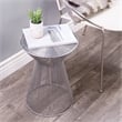 Home Square Traditional Metal End Table in Silver Finish - Set of 2