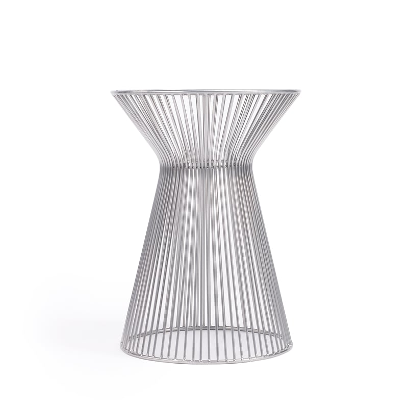 Home Square Traditional Metal End Table in Silver Finish - Set of 2