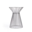 Home Square Traditional Metal End Table in Silver Finish - Set of 2