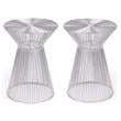 Home Square Traditional Metal End Table in Silver Finish - Set of 2