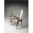 Home Square Industrial Chic Accent Side Chair in Silver - Set of 2