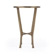 Home Square Contemporary Marble & Aluminum Side Table in Gold - Set of 2