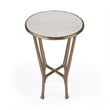 Home Square Contemporary Marble & Aluminum Side Table in Gold - Set of 2