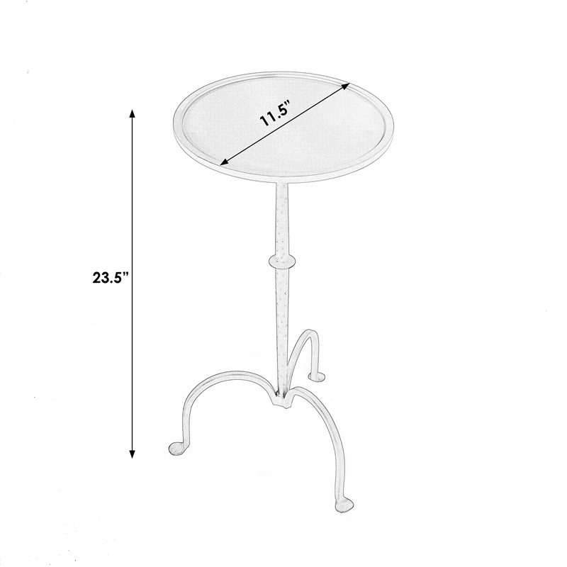 Home Square Industrial Chic Pedestal Table in Gray & Beige Iron - Set of 2