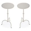 Home Square Industrial Chic Pedestal Table in Gray & Beige Iron - Set of 2