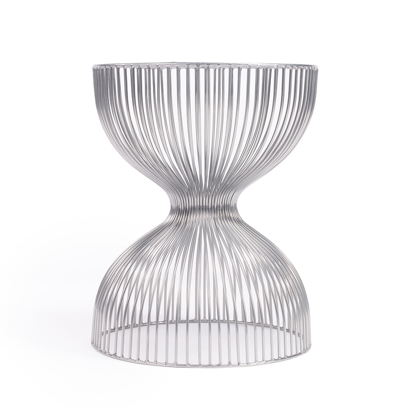 Home Square Modern Metal End Table in Silver Finish - Set of 2