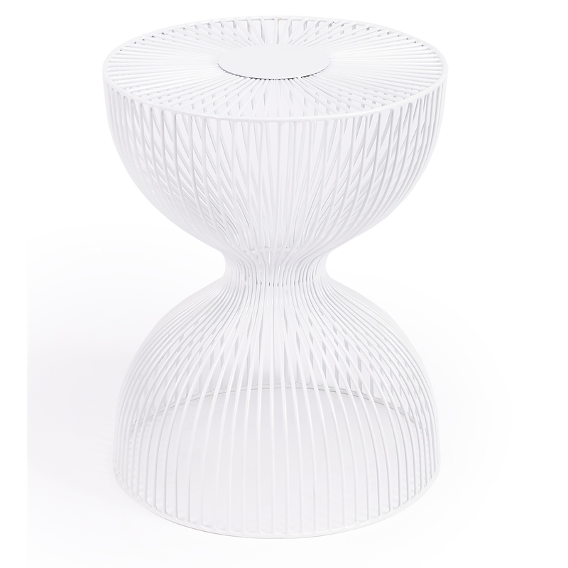 Home Square Modern Metal End Table in White Finish - Set of 2