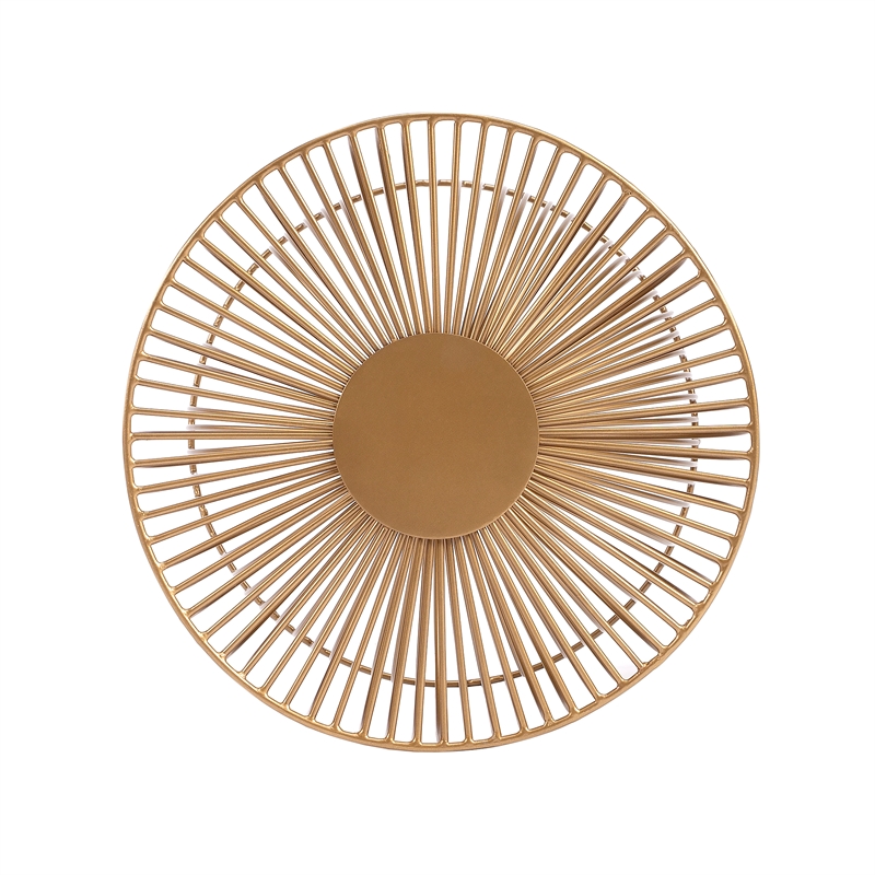 Home Square Modern Metal End Table in Gold Finish - Set of 2