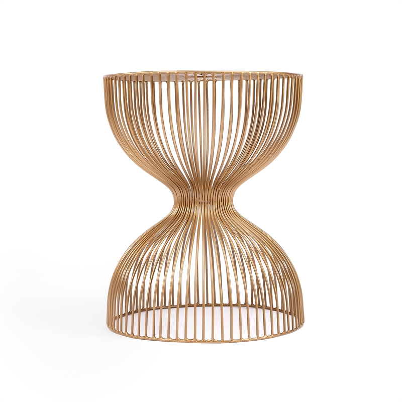 Home Square Modern Metal End Table in Gold Finish - Set of 2