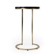 Home Square Transitional Marble Accent Table in Black and Gold - Set of 2