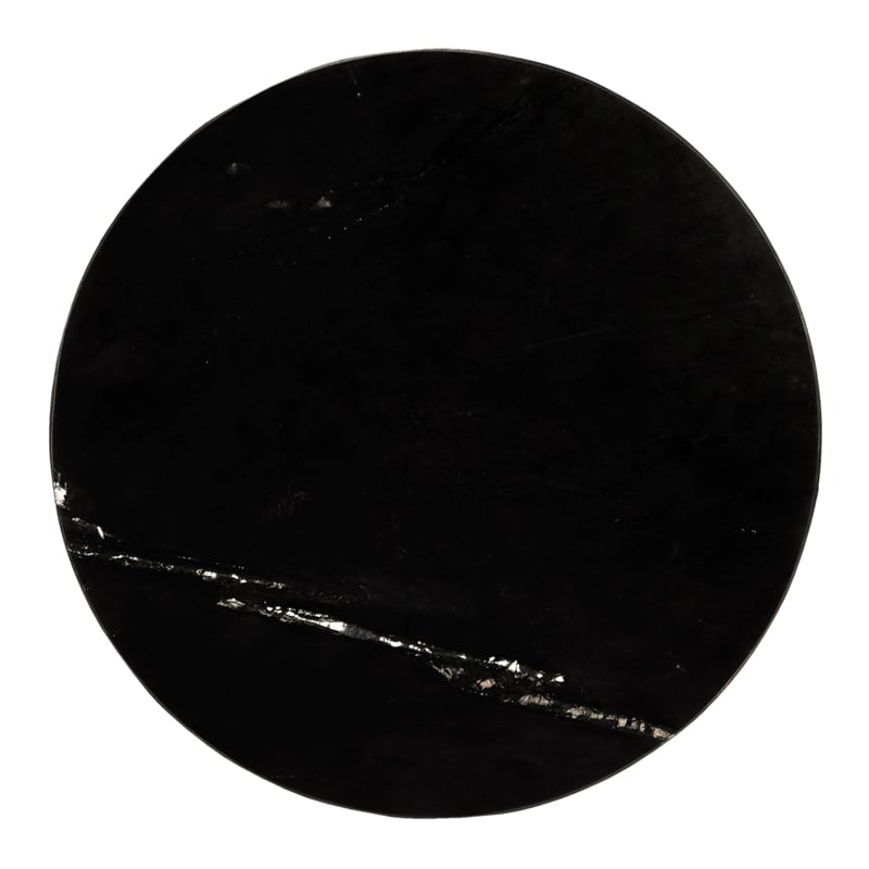 Home Square Transitional Marble Accent Table in Black and Gold - Set of 2
