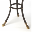 Home Square Glass and Metal Accent Table in Black - Set of 2