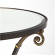 Home Square Glass and Metal Accent Table in Black - Set of 2