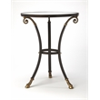 Home Square Glass and Metal Accent Table in Black - Set of 2