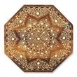 Home Square Wood and Bone Inlay End Table in Medium Brown - Set of 2