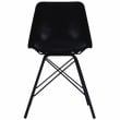 Home Square Modern Leather Side Chair in Black Finish - Set of 2