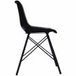 Home Square Modern Leather Side Chair in Black Finish - Set of 2