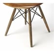 Home Square Leather & Mango Wood Side Chair in Brown - Set of 2